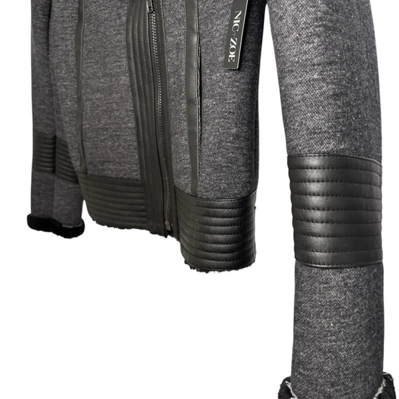 NWT NIC+ZOE Women's Black and Gray Teddy Jacket - Picture 3 of 11